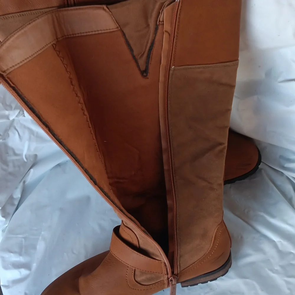 Daily Shoes Stylish Brown Knee-High Boots Womens 7.5